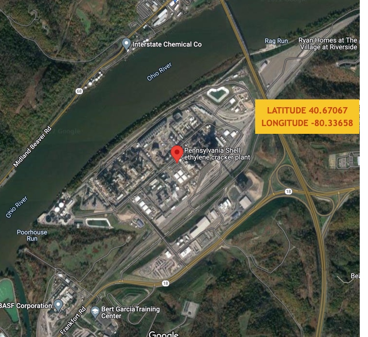 Google Map of Location of Pennsylvania Petrochemicals Complex